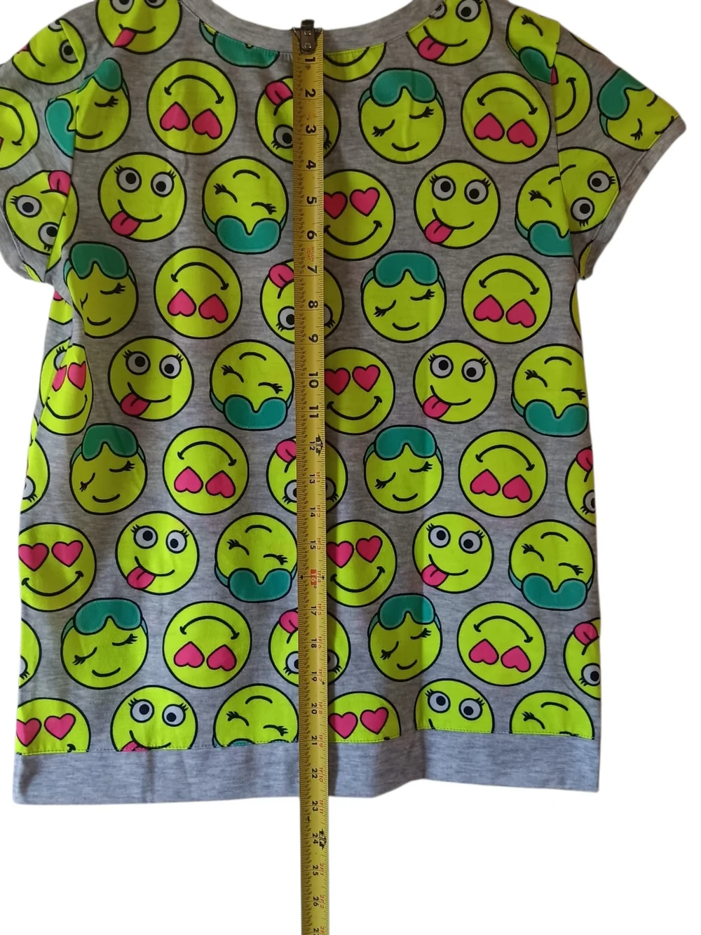Justice girls multicolored emoji allover print short-sleeve t-shirt size (16-18)